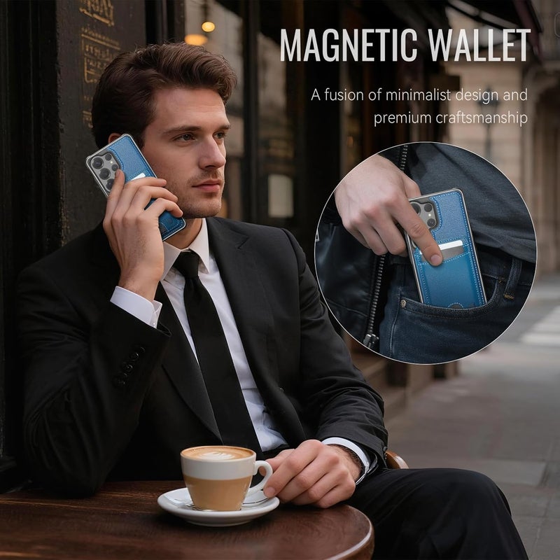 Usroom for Samsung Galaxy S25 Ultra Case Wallet Compatible with Magsafe, RFID Blocking Magnetic Card Holder 2 in 1 Detachable Kickstand Shockproof Phone Case for Galaxy S25 Ultra 6.9" Blue - Image 5